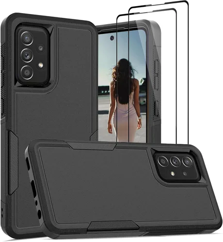 Vista 14 de Jeylly Funda para Samsung Galaxy A52 5G, Galaxy A52 Funda para teléfono con protector de pantalla híbrida de silicona antiarañazos, funda de defensa