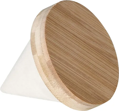 Vista 4 de Pangkeep Soporte de exhibición de pulsera de cono de bambú para mostrar venta (beige)