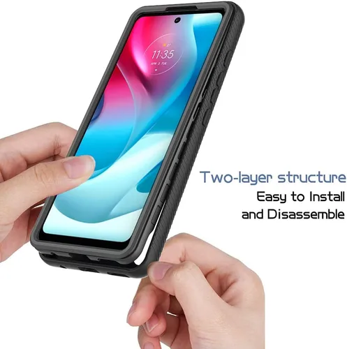 Vista 3 de Funda protectora para Motorola Moto G60s, anticaídas y absorción de golpes, color azul