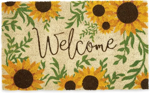Vista 8 de DII Felpudo de fibra de coco natural para exterior, alfombra de bienvenida, 17 x 29 pulgadas, pájaro