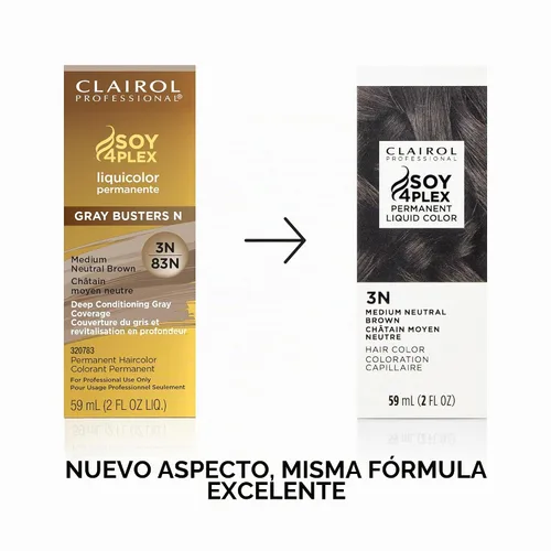 Vista 3 de Clairol Professional Permanent Liquid Color for Medium Brown to Red Hair 3N Marrón neutro medio