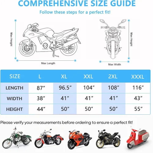 Vista 3 de NEVERLAND Funda impermeable para motocicleta, protección para todo tipo de Negro