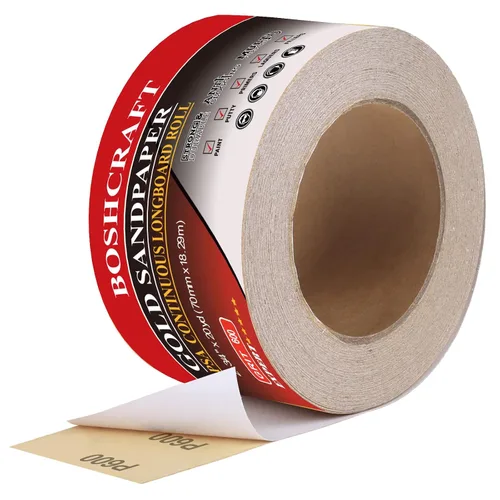 Vista 9 de BOSHCRAFT Papel de lija PSA Longboard de grano 60, rollo continuo de 20 yardas de largo, papel de lija autoadhesivo de 2-3/4 pulgadas de ancho