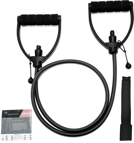 Vista 10 de Bandas de resistencia con asas, bandas de resistencia para ejercicio, bandas de entrenamiento con anclajes de puerta, longitud ajustable