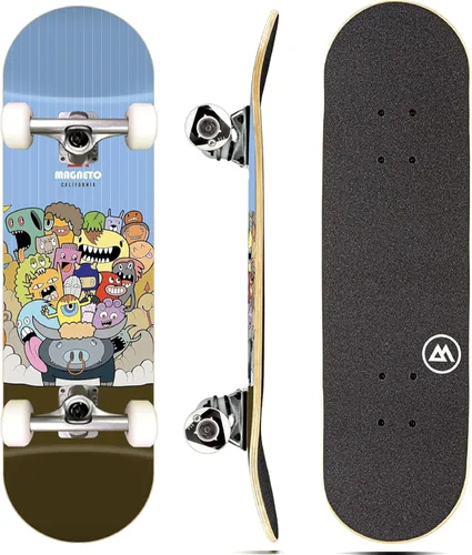 Vista 29 de Magneto Complete Skateboard 6-Layer Canadian Maple Double Kick Concave Deck Beginners, and Teens Astronaut