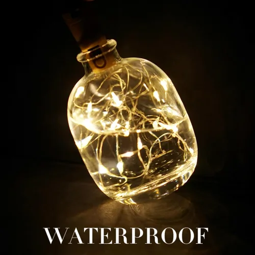 Vista 3 de Luces para Botella de Vino 20 LEDs, Luces de Corcho Impermeables, Pilas (Incluídas), Mini Cadena de Luces de Hadas Operadas con Batería para DIY