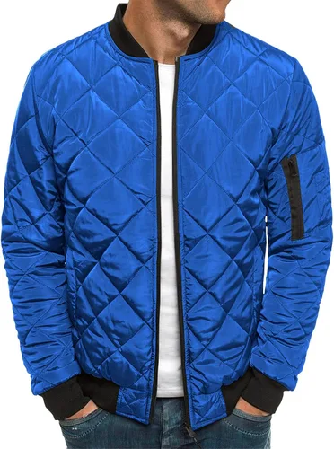 Vista 7 de Chaqueta bomber de invierno para hombre, abrigo grueso y cálido de algodón acolchado de béisbol