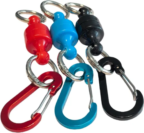 Vista 2 de Inf-way 3 unids Super Strong Magnet Split Rings Llavero Gancho Ganchos Magnético Net Release Holder/Refrigerador Imanes