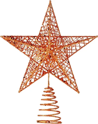 Vista 14 de BinaryABC Estrella para árbol de Navidad, adornos brillantes para decoración del árbol de Navidad, 7.9 in (negro) Durable Iron with a Glittering