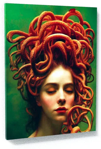 Vista 13 de Sense Canvas Medusa Greek Mythology 2 - Lienzo decorativo para decoración del hogar, póster grande de 30 x 40 / 0.75 pulgadas Medusa Mitología