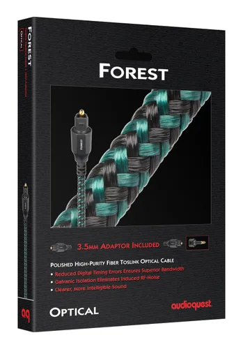 Vista 2 de AudioQuest Forest Toslink - Cable de audio digital de fibra óptica, 246.1 ft, color verde