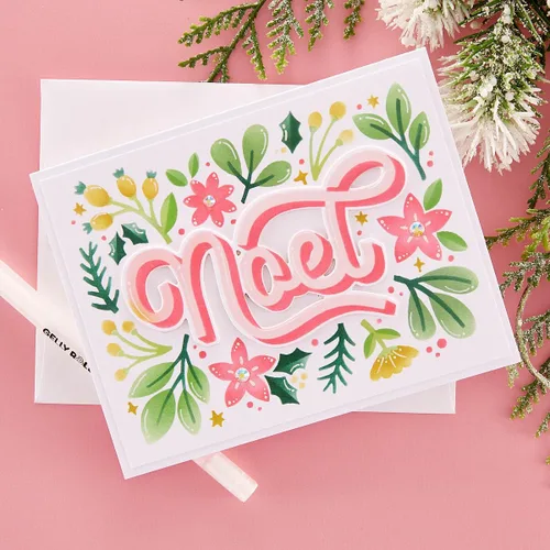 Vista 2 de Spellbinders Noel Foliage Bundle - Plantilla y troquel, transparente y metal