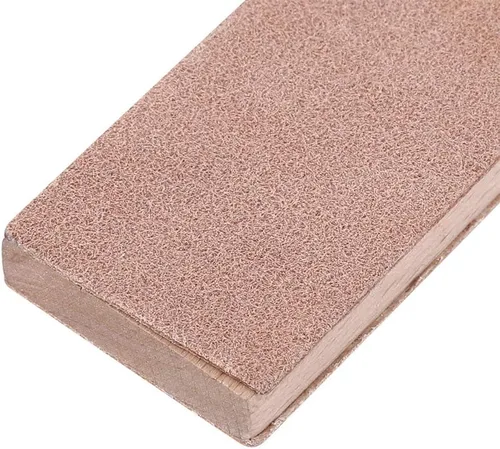 Vista 3 de Sacapuntas de cuero, doble cara, ancho, con mango de madera, bloque de cuero, multifuncional, para manualidades, pulido, afilado
