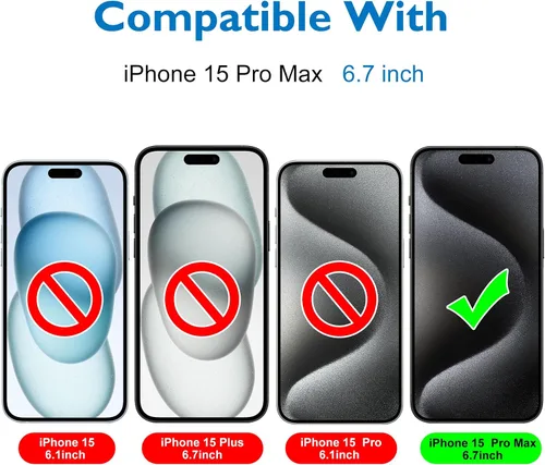 Vista 2 de Mothca Protector de pantalla de vidrio mate para iPhone 15 Pro Max (6.7 pulgadas), película transparente de vidrio templado antirreflejos