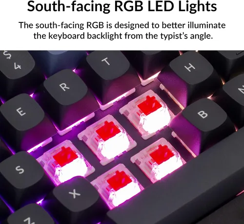 Vista 5 de Keychron Q2 Teclado mecánico personalizado con cable macro programable QMKVIA aluminio completo interruptor Gateron G Pro rojo intercambiable