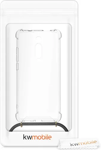 Vista 7 de kwmobile Funda cruzada compatible con Xiaomi Mi 9T (Pro) / Redmi K20 (Pro) - Funda transparente de TPU con correa de cordón - Negro/Transparente