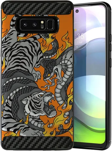 Vista 7 de CasesOnDeck - Funda compatible con Samsung Galaxy Note 8 (Carbon Flex) y Note 8, diseño moderno de ajuste delgado, con golpes y caídas (astronauta)