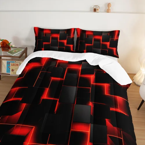 Vista 48 de HOSIMA Juego de edredón de decoración gótica, patrón de calaveras de polilla de la muerte, juego de cama de Halloween tamaño Queen para decoración
