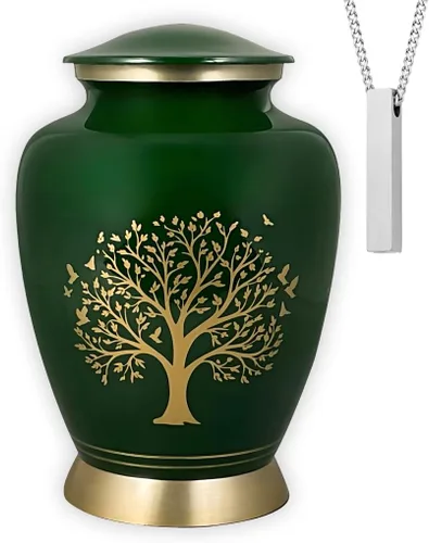 Vista 12 de AmericUrn Blue Tree of Life Urnas de Cremación Personalizadas con Grabado Personalizado para Cenizas Humanas – Conjunto Memorial para Adultos