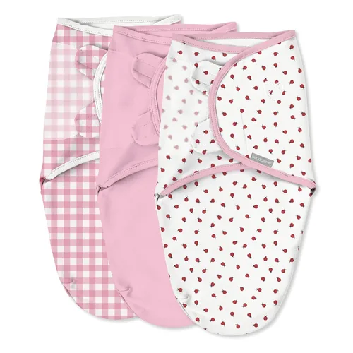 Vista 15 de SwaddleMe Manta original – Tamaño pequeño/mediano, 0-3 meses, paquete de 3 (corazones de bebé), fácil de usar, mantiene al bebé cómodo y seguro
