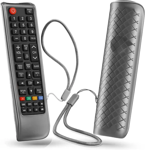 Vista 9 de Funda para control remoto Samsung TV, funda para control remoto Samsung para Smart TV, funda de silicona de repuesto universal con cordón que brilla