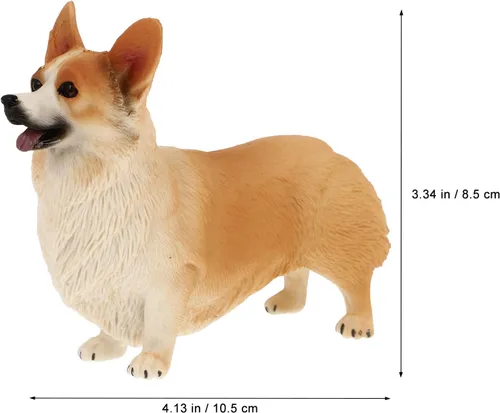 Vista 4 de IMIKEYA Figura de Corgi galés, mini estatua de perro de resina, estatua de perro pequeño de Corgi para pastel, escultura de estatua de animal