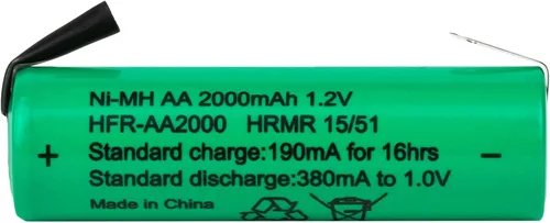 Vista 8 de Tenergy AA 1.2V NiMH 2000mAh Pilas AA recargables con parte superior plana con pestañas, paquete de 10