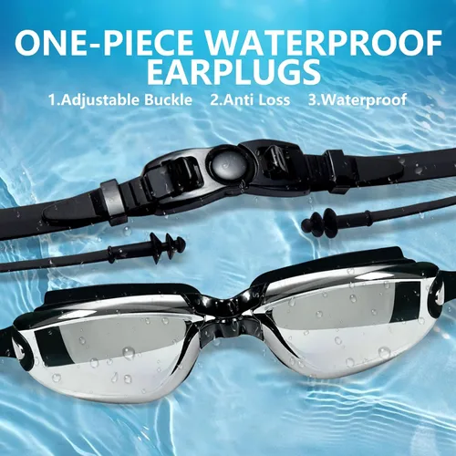 Vista 3 de Gafas de natación miopes, gafas de natación miopes, a prueba de fugas, antivaho para adultos, hombres, mujeres y jóvenes