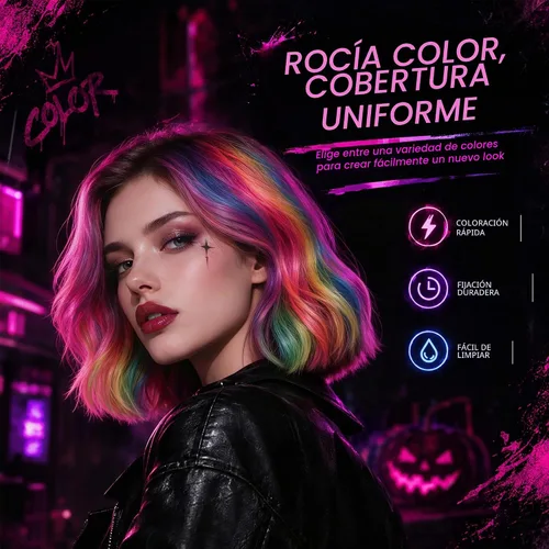 Vista 3 de Spray temporal de color rojo para el cabello para niños, mujeres
