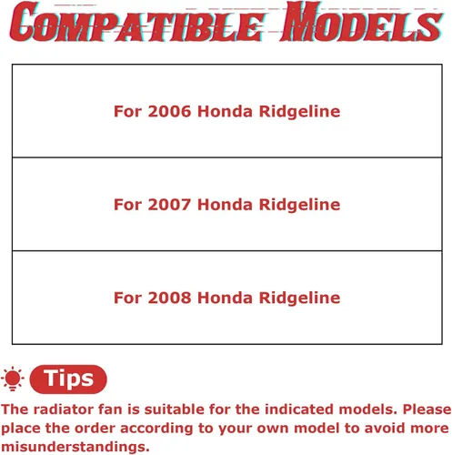 Vista 5 de PartsFlow Asamblea del ventilador de refrigeración del radiador lado izquierdo del conductor para 2006 2007 2008 Honda Ridgeline 620-273