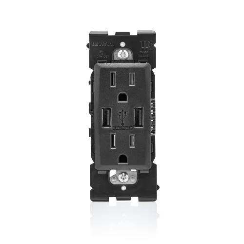 Vista 12 de Leviton RUAA1-CA Renu Cargador USB/toma dúplex resistente a manipulaciones, 15A-125VAC, Café Latte