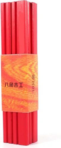 Vista 5 de 10 unids/pack 6.890 in carpintero lápiz octogonal duro negro rojo carpintero lápiz para constructor carpintería