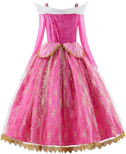 Vista 3 de JerrisApparel Disfraz de princesa rosa para niñas disfraz de fiesta de cosplay de Halloween