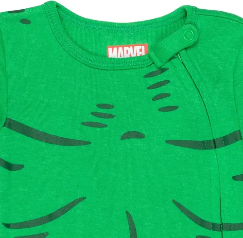 Vista 7 de Marvel Paquete de 3 overoles de manga larga con cremallera para dormir y jugar de Avengers, Morado