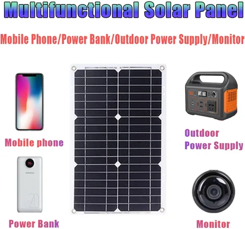 Vista 5 de Kit de sistema solar de 4000 W con inversor fuera de la red, controlador de carga de 30 A y panel de 18 W, 12 V - 220 V/110 V carga/descarga Negro