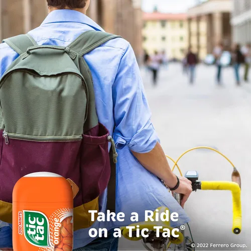 Vista 4 de Tic Tac Naranja, mentas de bolsillo para llevar, 200 piezas, 4 paquetes de botellas, 3.4 onzas cada una