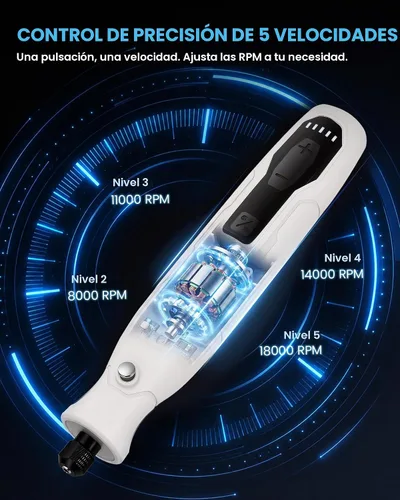 Vista 7 de HARDELL Kit de herramientas rotativas inalámbricas, kit de 5 velocidades