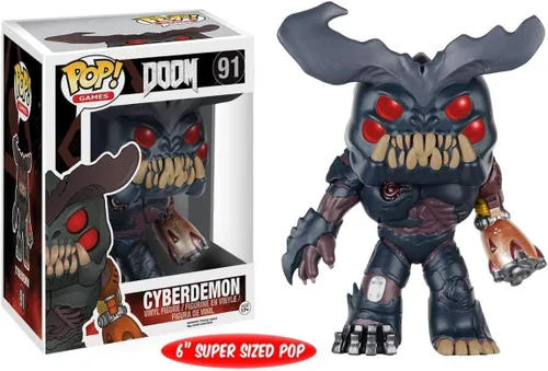Vista 2 de Muñeco de acción Funko POP Juegos: Doom, Cyberdemon, 6 pulgadas