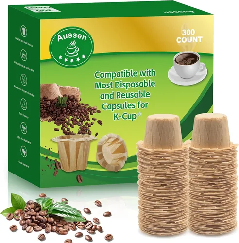 Vista 13 de Aussen Filtros de papel desechables para café, reemplazo para filtros Keurig, compatible con todos los filtros de una sola porción de Keurig