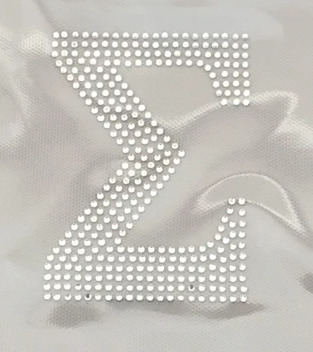 Vista 6 de Letras griegas, 4 pulgadas de alto, diamantes de imitación, transferencia termoadhesiva (alfa)