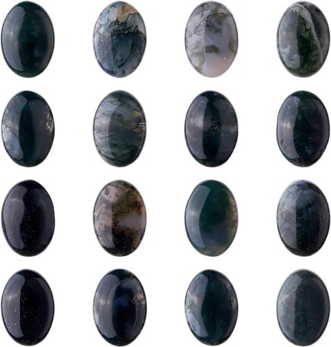 Vista 30 de Crafans Flat Back Gemstone Oval Cabochons Natural Stone Cabochons Healing Power Stone Chakra Crystal for Crafts DIY Jewelry Making Supplies