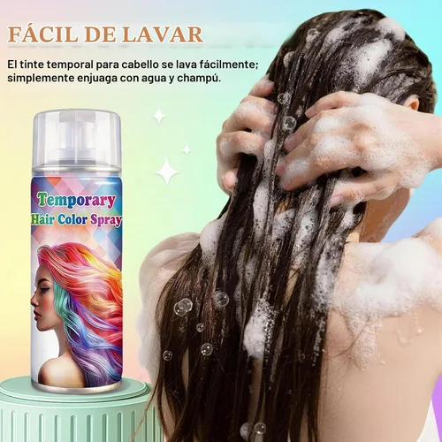 Vista 8 de Spray temporal de color gris para mujeres y hombres, lavable 120ML