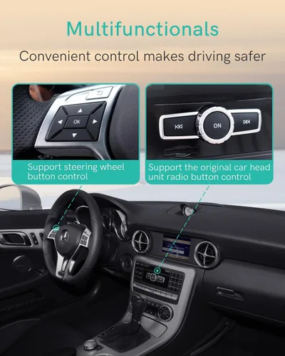 Vista 3 de Adaptador Bluetooth para Mercedes-Benz con puerto AMI, receptor Bluetooth Fits select 2008-2012 Mercedes-Benz AMI systems. aptX-HD audio, steering