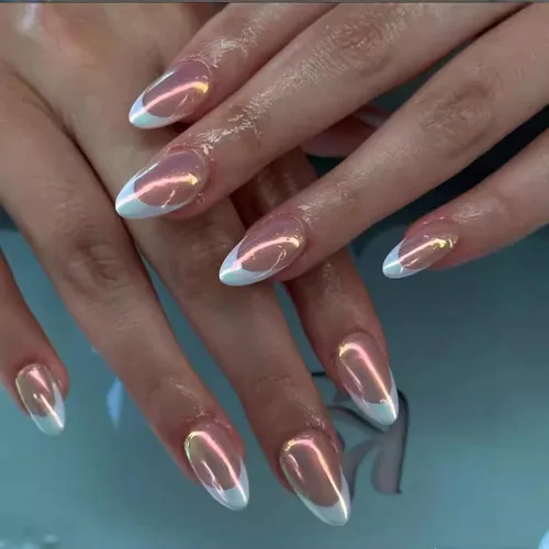 Vista 13 de Uñas postizas cortas a presión, uñas postizas de otoño con punta francesa, color marrón, cobertura completa, con diseños de remolinos marrones, uñas
