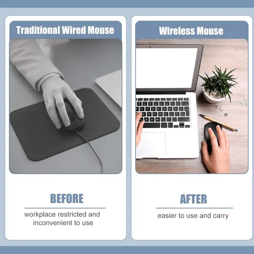 Vista 3 de Handepo Paquete de 12 mouse inalámbrico a granel, mouse inalámbrico de computadora de 1600 DPI con 3 botones, mouse inalámbrico para laptop