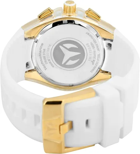 Vista 4 de Technomarine TM-115046 Cruise - Reloj analógico de cuarzo blanco para hombre, Oro, Reloj de cuarzo, cronógrafo