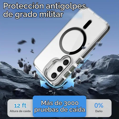 Vista 5 de USLAI - Carcasa para Samsung Galaxy S23 5G, soporte de anillo de cámara Negro