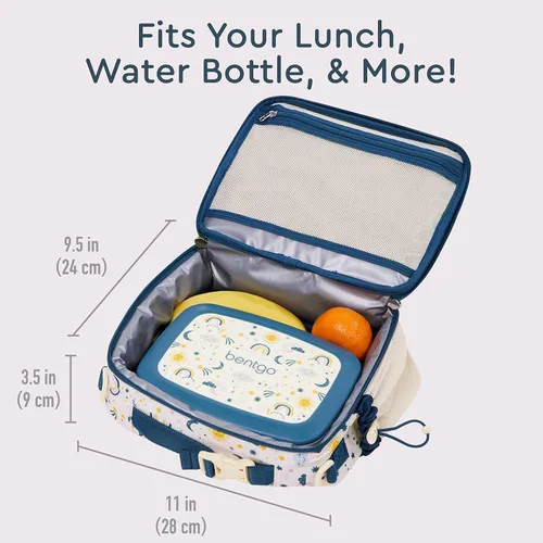 Vista 6 de Bentgo Juego de bolsas de almuerzo aisladas con estampado de lonchera estilo Bento, para niños (cielos amigables)