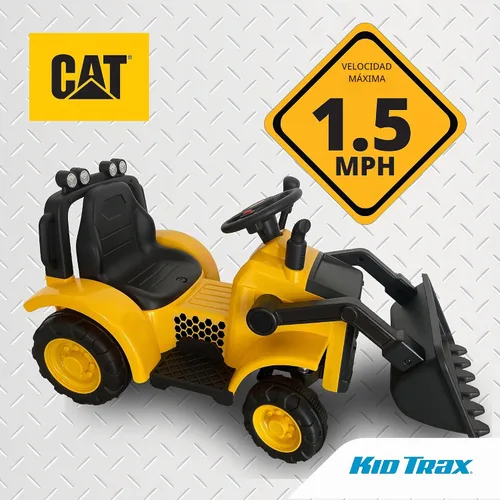 Vista 5 de Kid Trax - Juguete de montar CAT Frontloader para niños, de 18 a 36 meses, peso máximo de 44 libras, sistema de conducción con botón de fácil