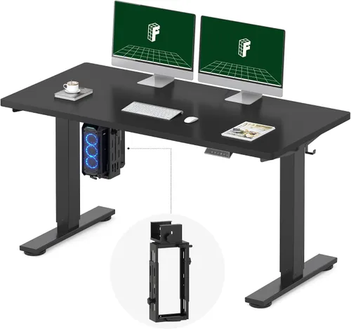 Vista 26 de FLEXISPOT EN2 Escritorio de pie de una pieza completa con regleta de alimentación de abrazadera, escritorio eléctrico de altura ajustable de 40 x 24